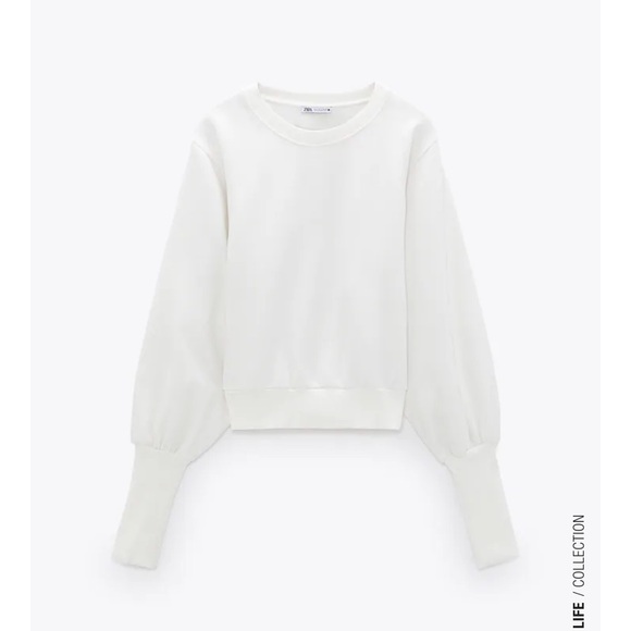 Zara BALLOON SLEEVE SWEATSHIRT - Picture 3 of 8